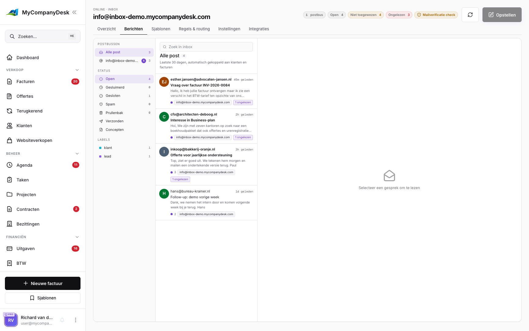 Zakelijke inbox op je eigen domein